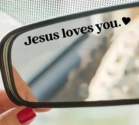 Jesus loves you car mirror sticker