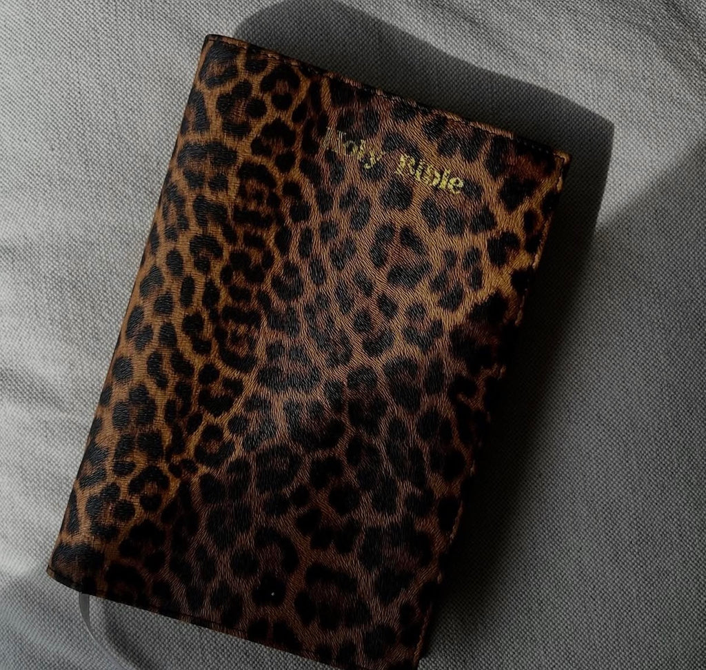 Leather Leopard Bible Cover