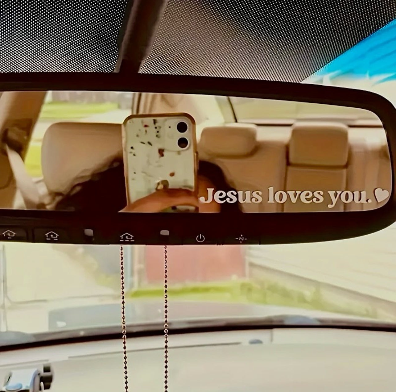 Jesus loves you car mirror sticker