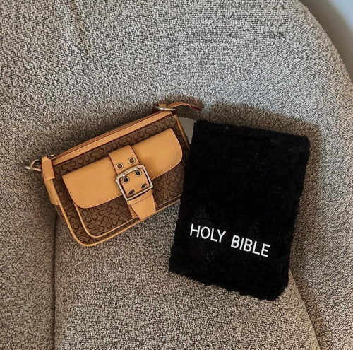 Black Teddy Bible Cover (Wide)
